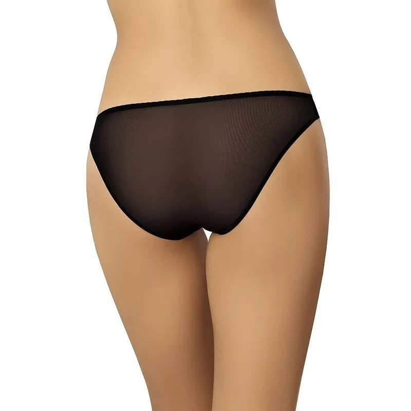 Ensemble de 3 culottes en tulle noir transparent taille basse élasthanne 6% polyester 94% lingerie sexy féminine cadeau intime