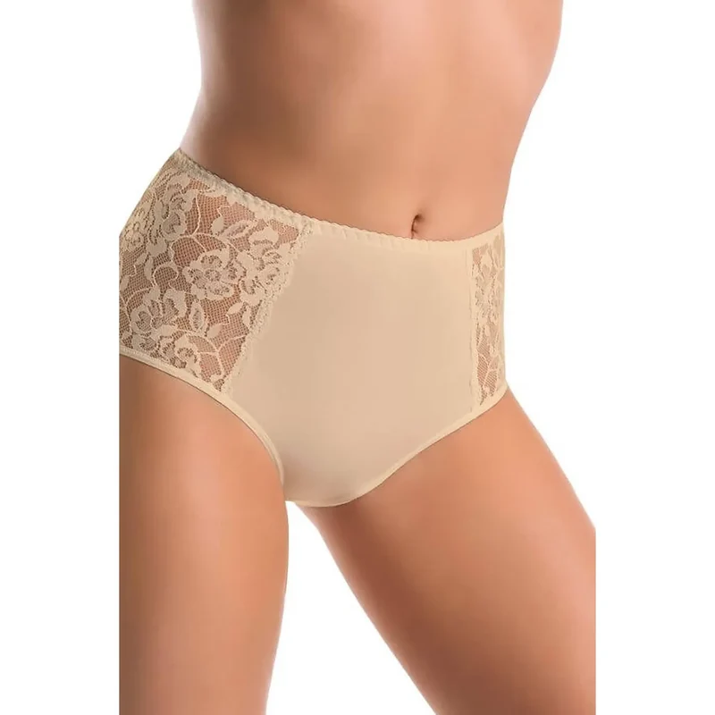 ensemble culottes taille haute dentelle beige lot trois coton élasthanne extensible confortable douceur hypoallergénique discrète féminine