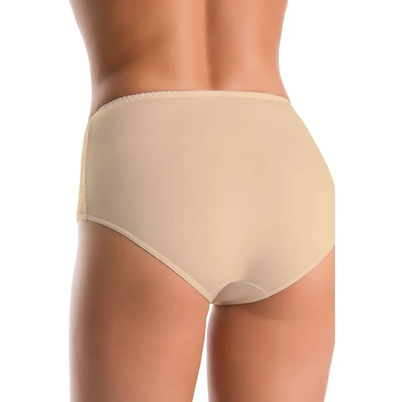 ensemble culottes taille haute dentelle beige lot trois coton élasthanne extensible confortable douceur hypoallergénique discrète féminine