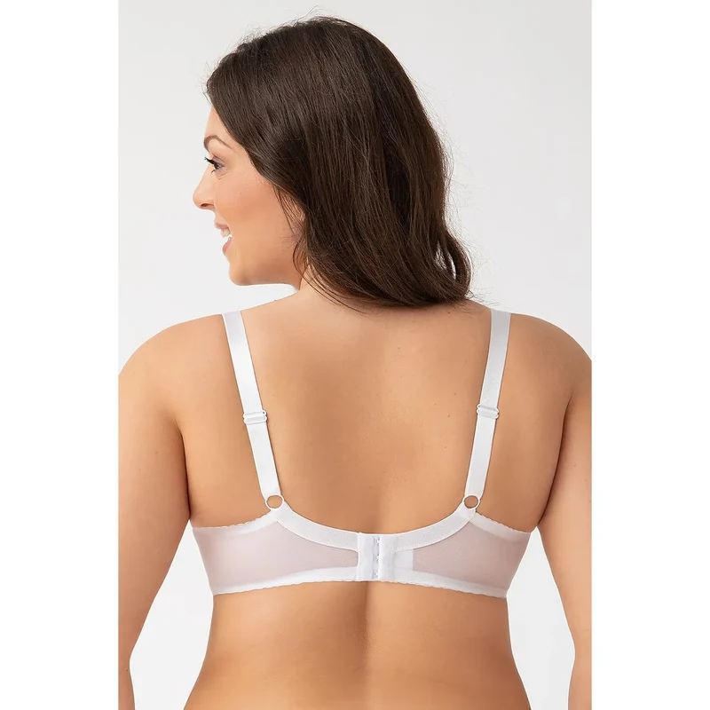 soutien gorge Gorsenia dentelle tulle blanc floral transparent maintien armatures bretelles ajustables agrafes confortable respirant raffiné