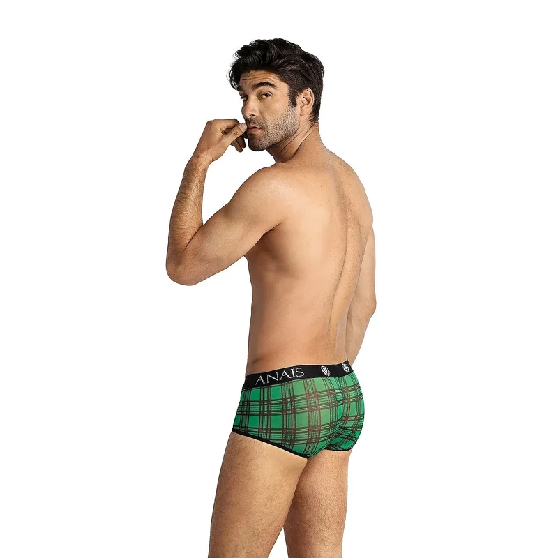 Boxer Anais 181797 homme motif tartan vert noir coton élasthanne taille élastique ajustement parfait confort soutien lingerie sexy