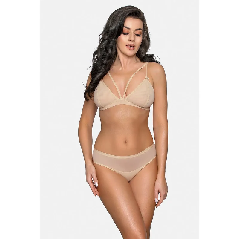 Strings Babell model 179827 lingerie féminine minimaliste nude élasthanne coton 94% 6% soutien-gorge culotte ajustables transparents