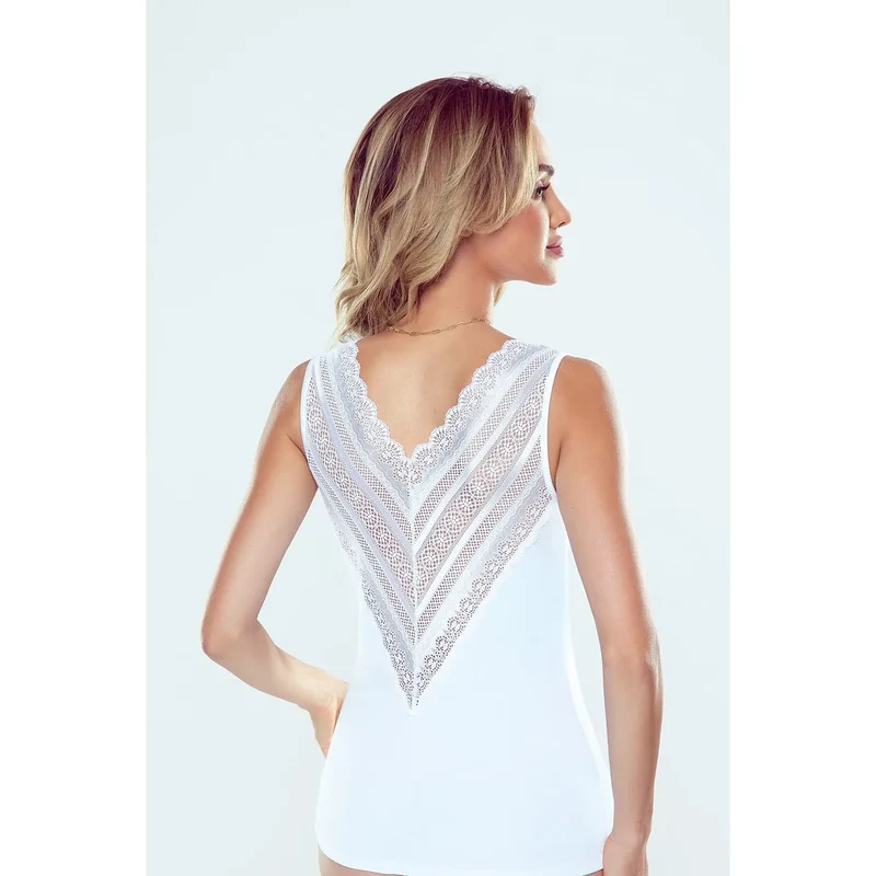 chemise sans manches dentelle Eldar élégante raffinée féminine décolleté plongeant coupe ajustée coton polyamide confortable hypoallergénique respirante durable origine Pologne