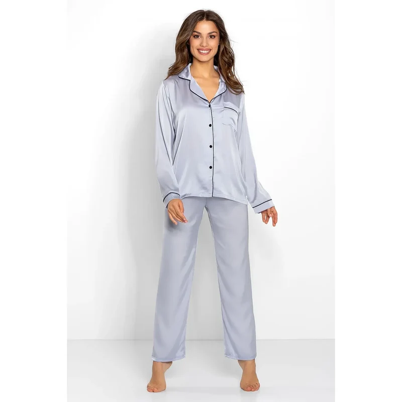 Pyjama élégant pour femme en satin soyeux Momenti Per Me 174667 design luxueux confort optimal lingerie nuit sexy