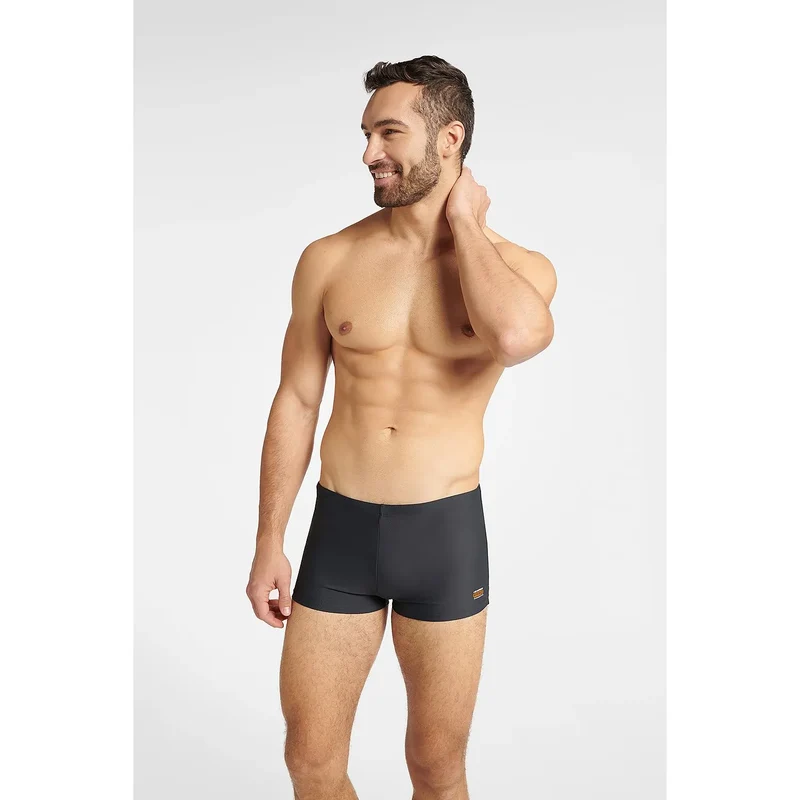 Boxer de bain homme ajusté confort minimaliste matière synthétique coupe classique ceinture élastique activité aquatique discrétion sécurité