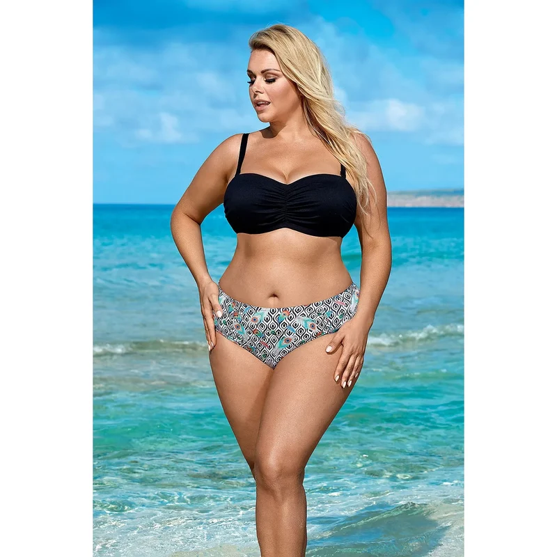 Maillot de bain deux pièces rembourré armatures bretelles ajustables motif géométrique Lorin bikini plage piscine