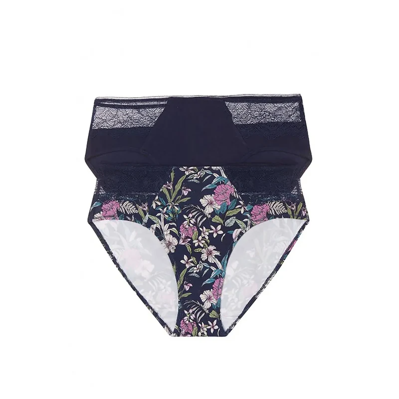 Culotte HALLY modèle 175821 Henderson lingère féminine imprimé floral dentelle taille haute coton élasthanne confort support thermorégulation occasion spéciale lingerie intime
