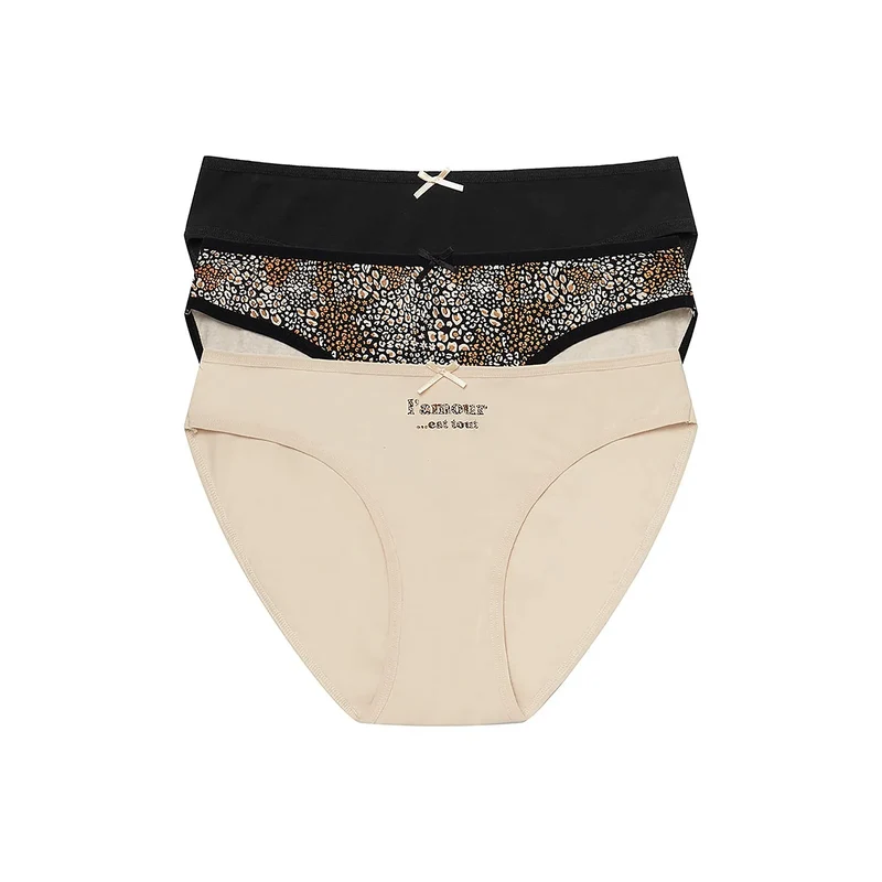 L'ensemble de culottes Henderson model 175820 lingerie coquine sexy en coton stretch taille S M L avec nœuds élégants pour femme日常使用
