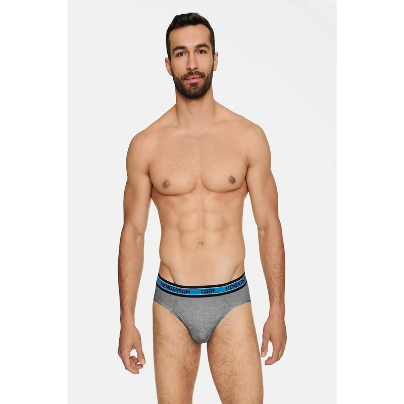 L'ensemble model 171358 Henderson slip confortable HENDERSON BOOST uni gris et bleu motif moto taille élastique logo coton 95% elasthanne 5% hommes lingerie intime sexy