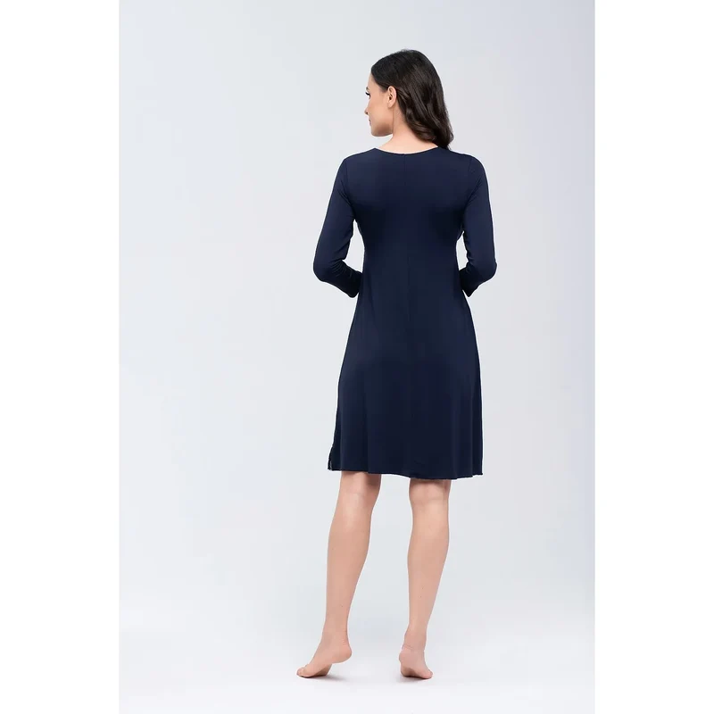 Chemise de nuit Babella 171296 design élégant dentelle encolure V manches 3/4 confort poitrine large matériau doux