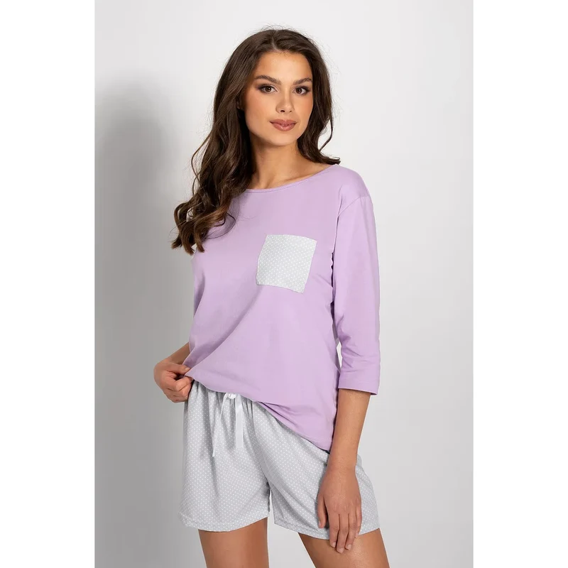 Pyjama model 170786 Momenti Per Me pyjama femmes lingerie confortable matelas doux design féminin taille élastique poche contrastante