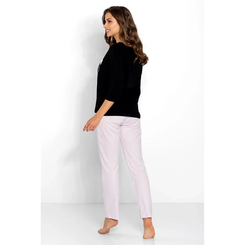 Pyjama Model 170339 Momenti Per Me lingerie élégante pyjama femme confort dentelle coton doux manches 3/4 poche intérieure taille élastique