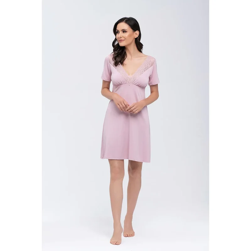 Chemise de nuit en dentelle Babella 170101 viscose élasthanne confort érotique femmes court manches design élégant lingerie intime nuits douces