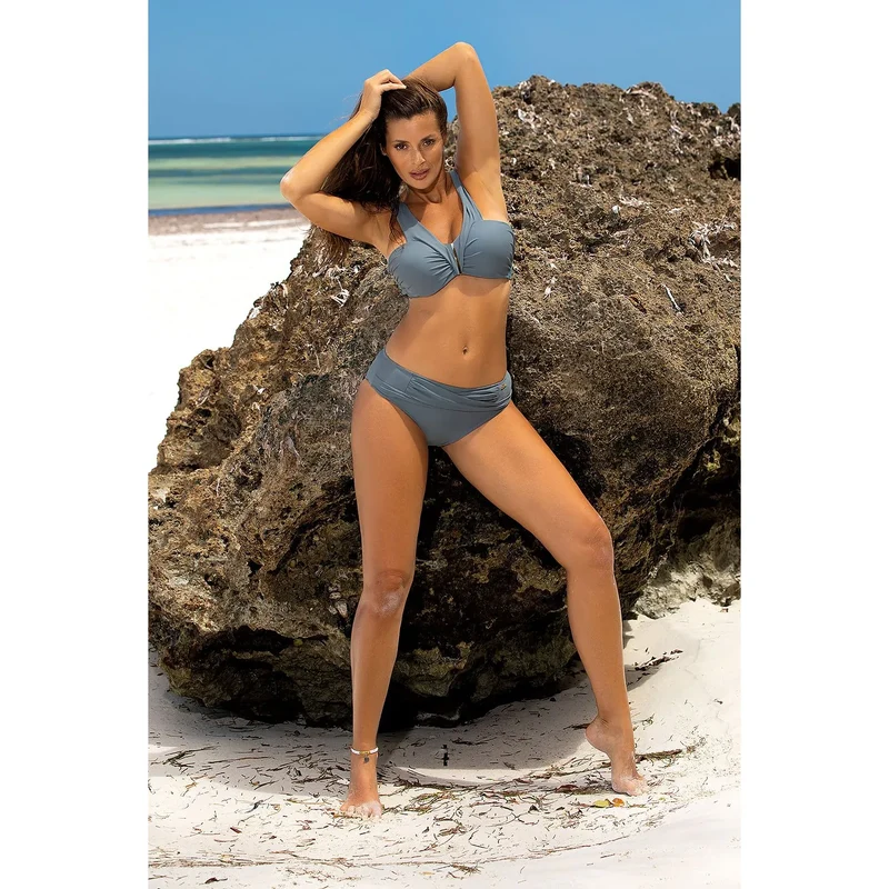 maillot bain deux pièces Marko bardot maintien rehaussement poitrine armatures latérales ornements bijoux culotte doublée confort