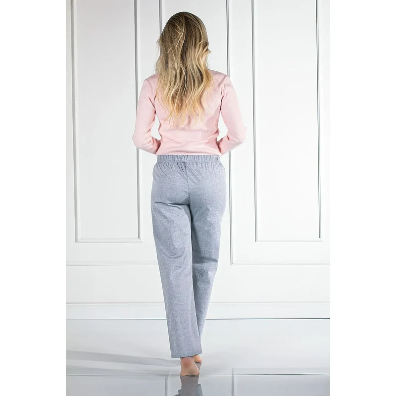 Pyjama Momenti Per Me Two-Piece Set Cotton Long-Sleeve Elastane Elegant Comfortable Nightgown Home Use Women's Apparel