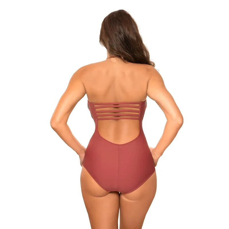 Maillot de bain une pièce rayé Marko soutien-gorge rembourré bretelles détachables plage piscine femmes sexy confort