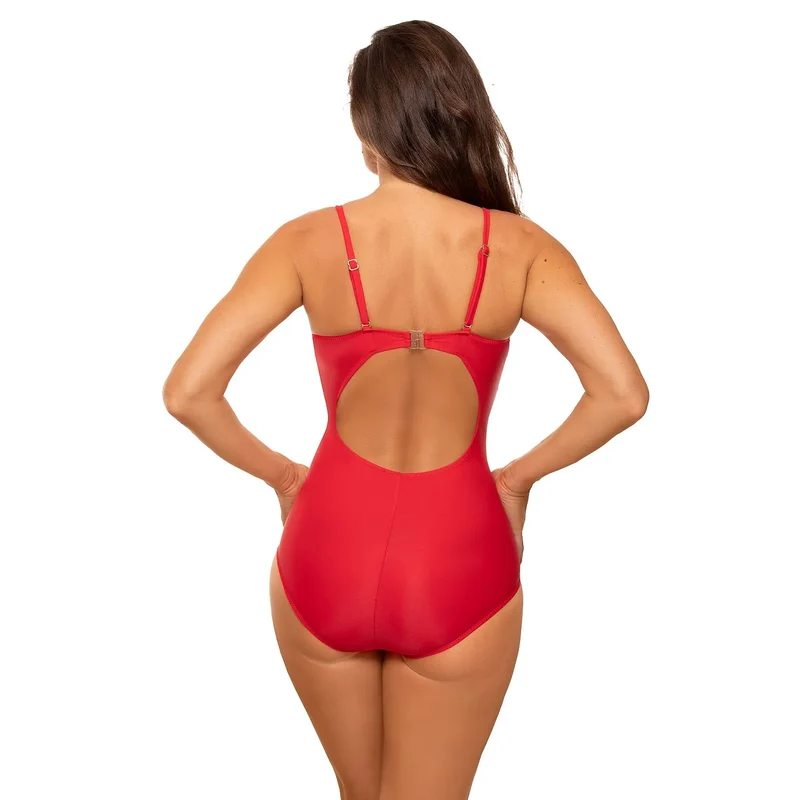 Maillot de bain une pièce élégant Marko Model 164274 tissu italien Carvico Tessuti soutien-gorge rembourré bretelles fines nœud décoratif plage piscine lingerie érotique