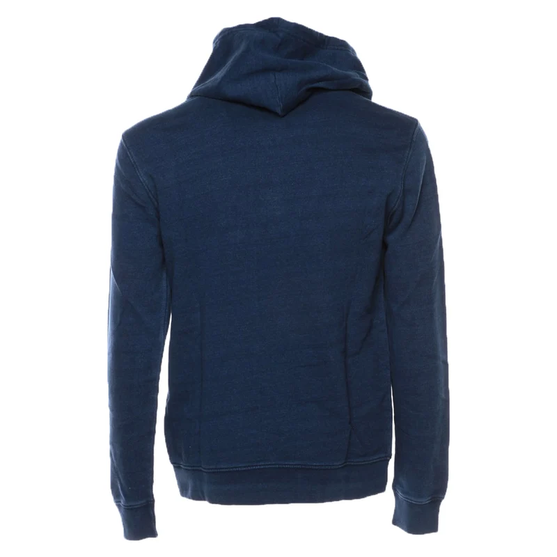 Felpa Uomo Indigo Con Cappuccio