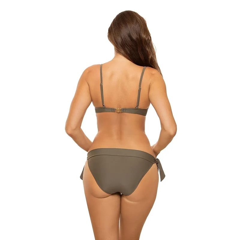 Maillot de bain deux pièces bikini Marko 163988 tissu italien Carvico Tessuti soutien-gorge rembourré culotte ajustable push-up vert kaki
