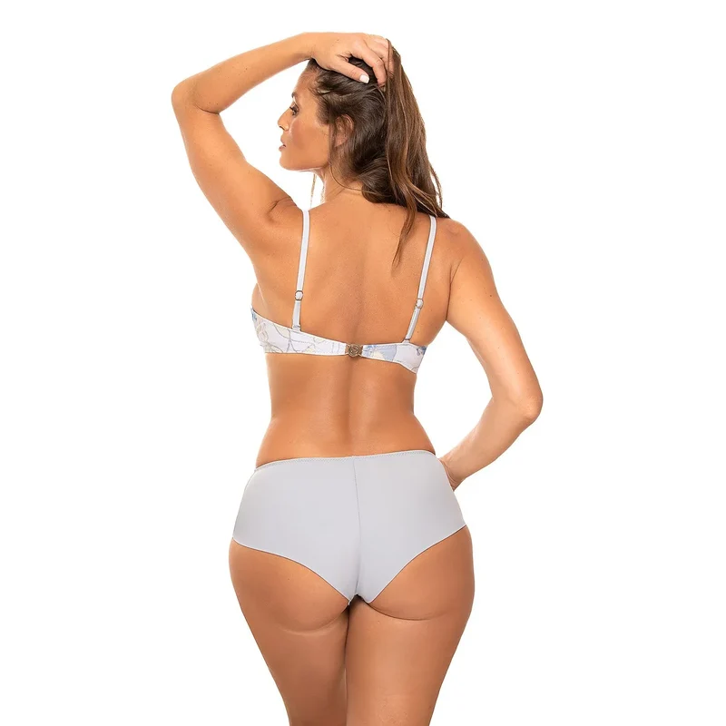 Maillot de bain deux pièces floral haute-couverture soutien-gorge bandeau culotte taille haute tissu italien Carvico Tessuti lingerie élégante été plage piscine