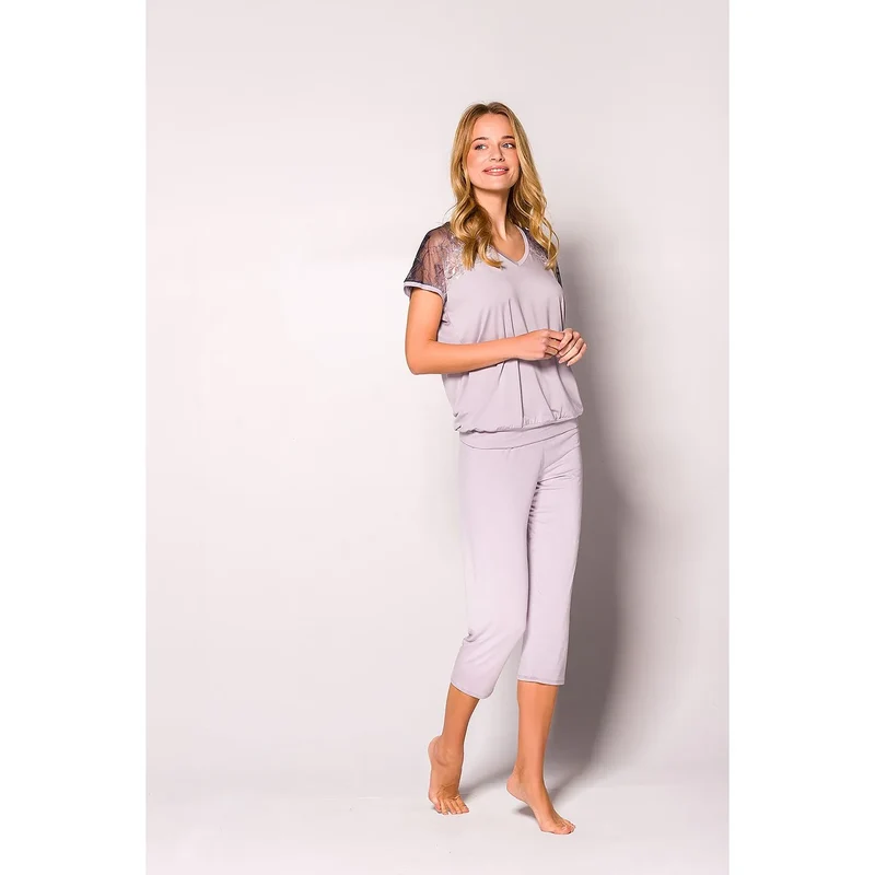 Pyjama Babella 163282 élégant en viscose dentelle motifs ombre loungewear lingerie confort intime détente maison