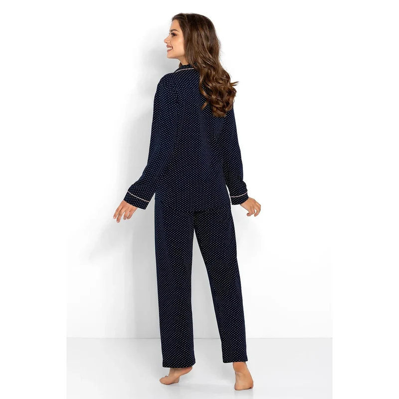 Pyjama érotique à pois bleu marine Momenti Per Me 160137 coton premium doux lingerie élégante confort intime couple