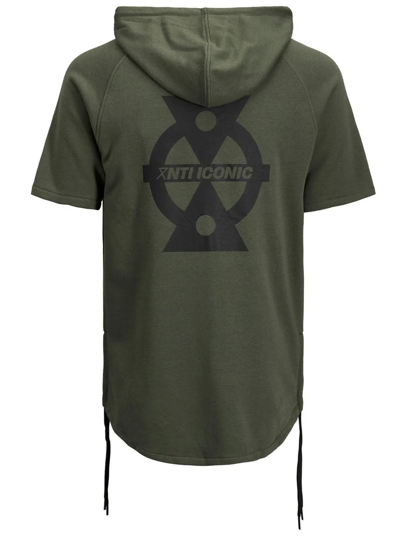 Felpa Uomo Lunga Con Cappuccio M/C