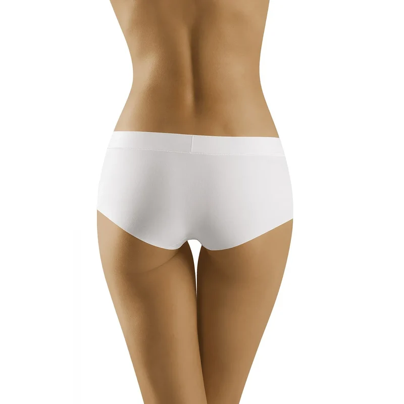 culotte boxer Wolbar 156577 confortable discrète tricot doux extensible sanscouture taillebasse maintien couvrance hanches fesses blanc polyvalent séchagerapide durable résistant