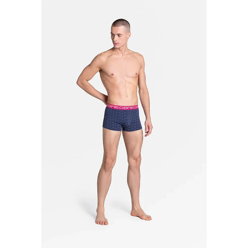 Caleçon homme Henderson model 152051 sportif design mosaïque elastique taille coton elastane noir bleu marine support confort