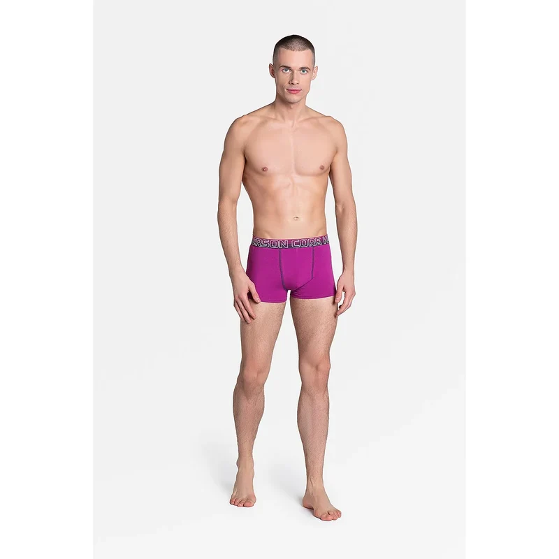Boxer homme Henderson model 151507 design moderne couleur bleu contrasté coton elastane logo taille elastique maintien confort lingerie masculine