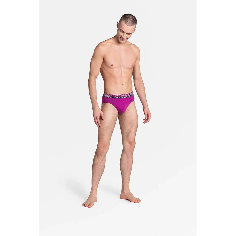 Sous-vêtement masculin Henderson modèle 151502 slip coton élastane taille élastique ceinture rose bleu marine maintien confort