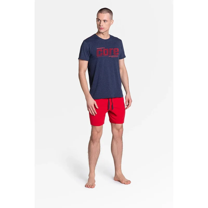 Pyjama homme Henderson 151300 bleu marine rouge Core design 3D élastique confort couple érotique