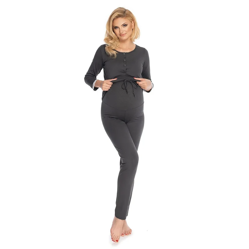 pyjama maternité allaitement confortable panneau noncompressif fermetures pratiques discrètes viscose élasthanne douce respirante tailles S M L XL moderne élégant