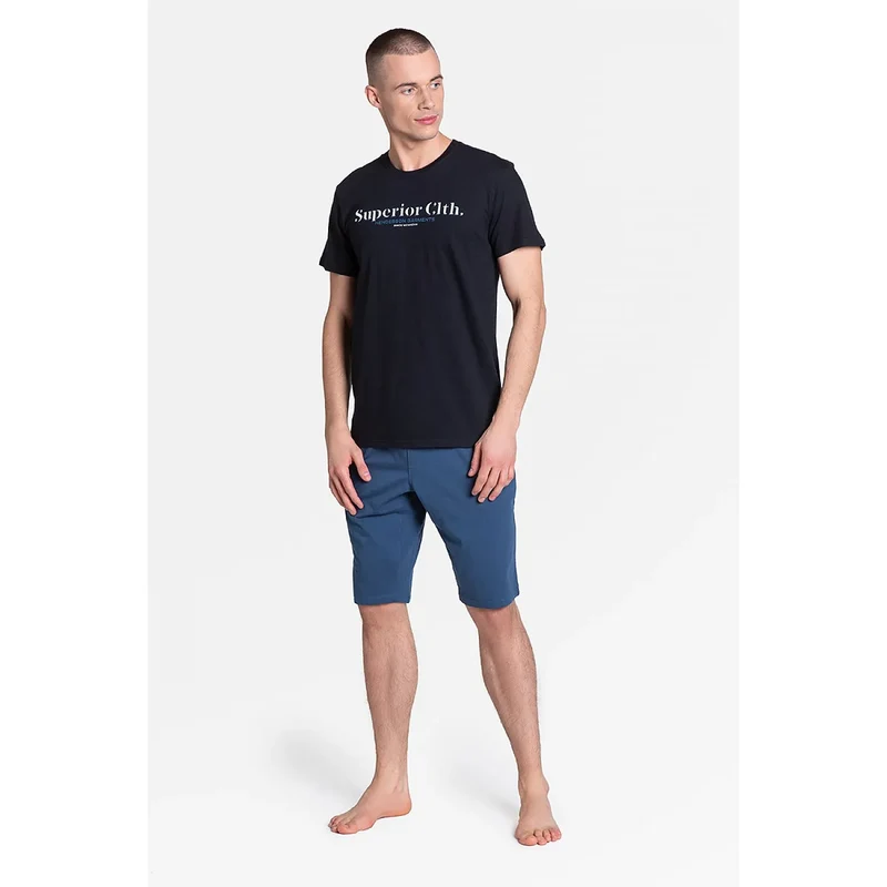 Pyjama homme confortable sexy Henderson 150894 deux pièces t-shirt short coton élastique design moderne élégant
