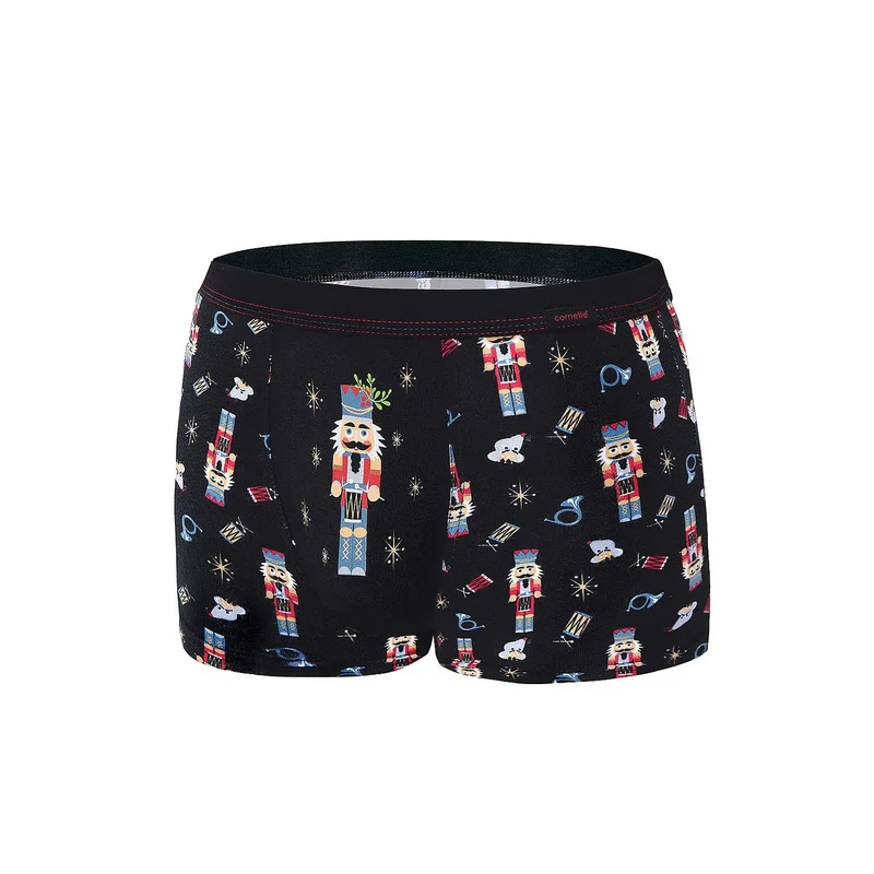 Boxer Noël Casse-Noisette motif soldats bois coton élasthanne confort style sportif tailles S M L XL XXL cadeau fêtes hommes sous-vêtement masculin