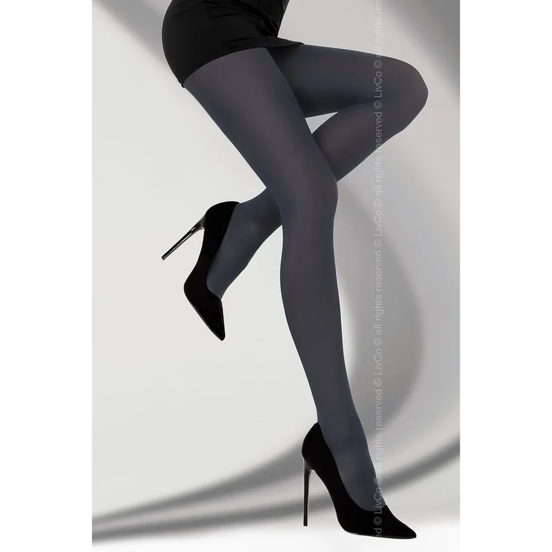 Collants opaques noirs microfibre 60 DEN Livia Corsetti style élégant compressif jambes affinées