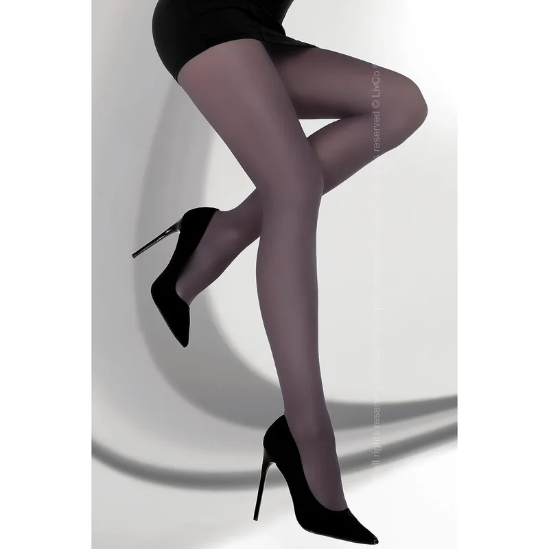 collant opaque satiné haute qualité polyamide élasthanne coton coupe serré galbant pieds renforcés durable confort extensible neutre noir gris