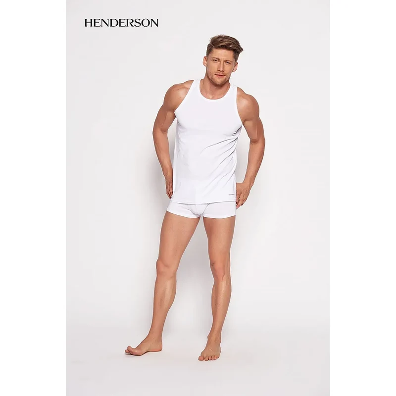 Ensemble lingerie masculine Henderson débardeur boxer blanc coton élasthanne confort respirabilité usage quotidien