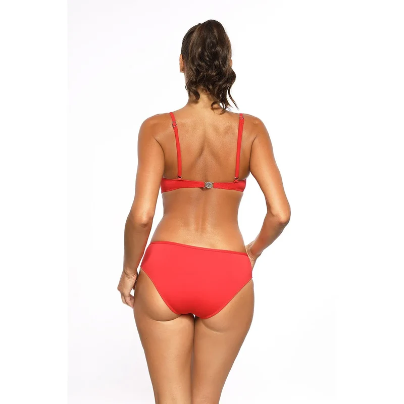 Maillot de bain deux pièces rouge doré élégant bandeau bikini Marko 143405
