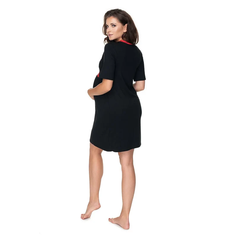 Robe maternité croisée viscose rouge confort élégance allaitement grossesse post-grossesse Pee Ka Boo 141830
