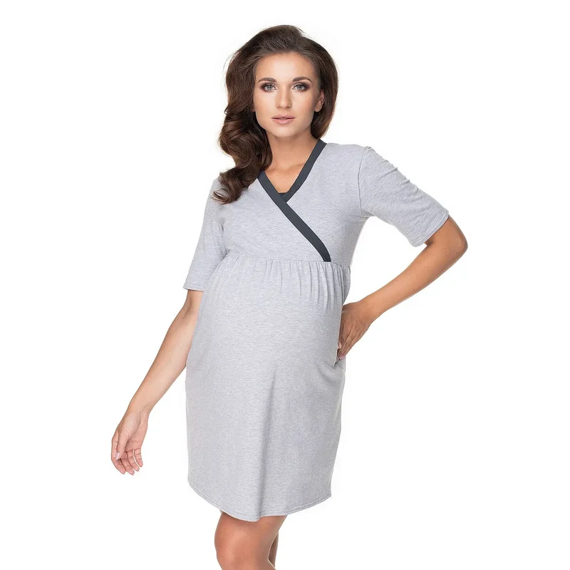 Robe chambre maternité kimono manches longues viscose évasée ajustable allaitement post-accouchement