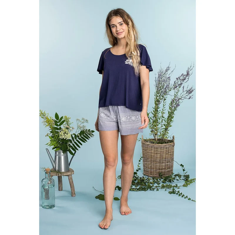 pyjama féminin viscose haute qualité doux sexy motif folklorique élégant tailles S-XL