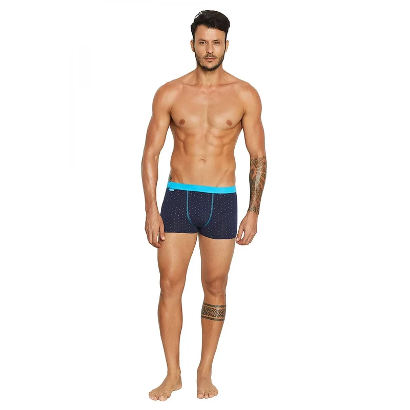 boxer homme rayures bleu marine noir ceinture coton ajustement confort moderne lingerie élégante