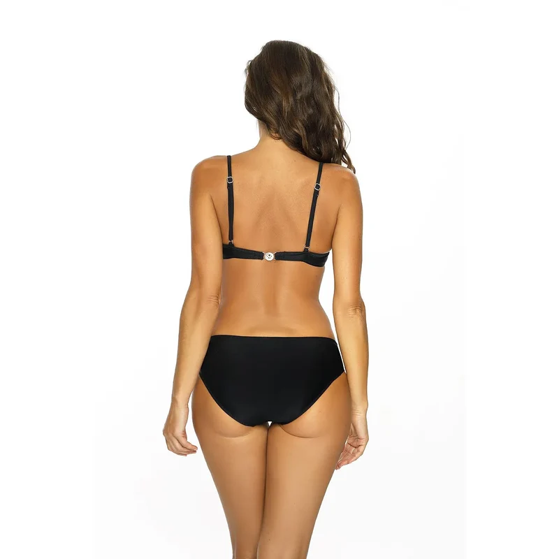 Bikini deux pièces Marko 141209 sexy sportif saumon corail inserts noirs push-up