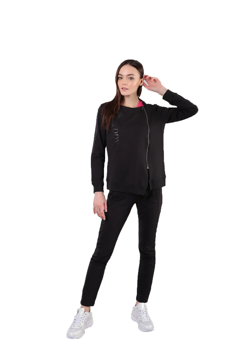 Felpa Donna Zip Obliqua