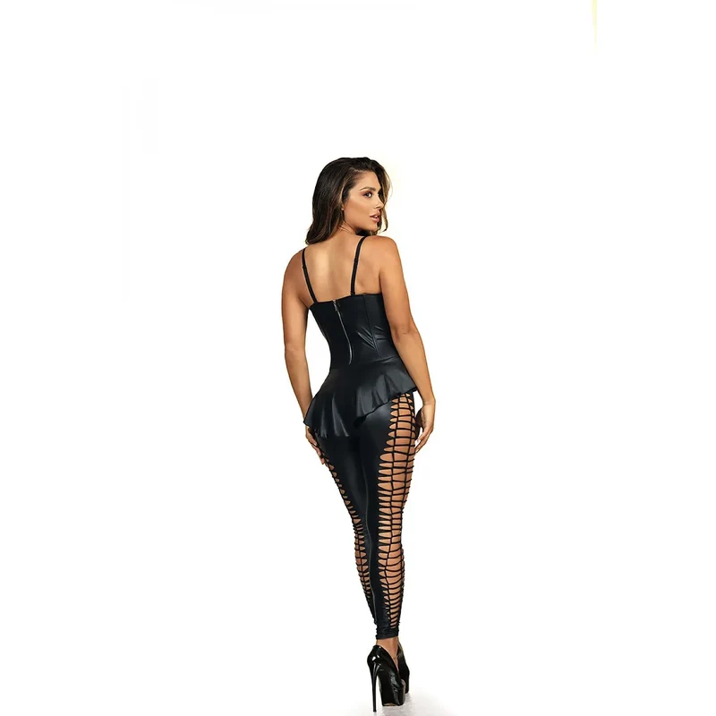 Leggings sexy fantaisie fentes latérales provocantes coupe ajustée tissu élastique doux confort silhouette sculptante Axami tailles S M L XL