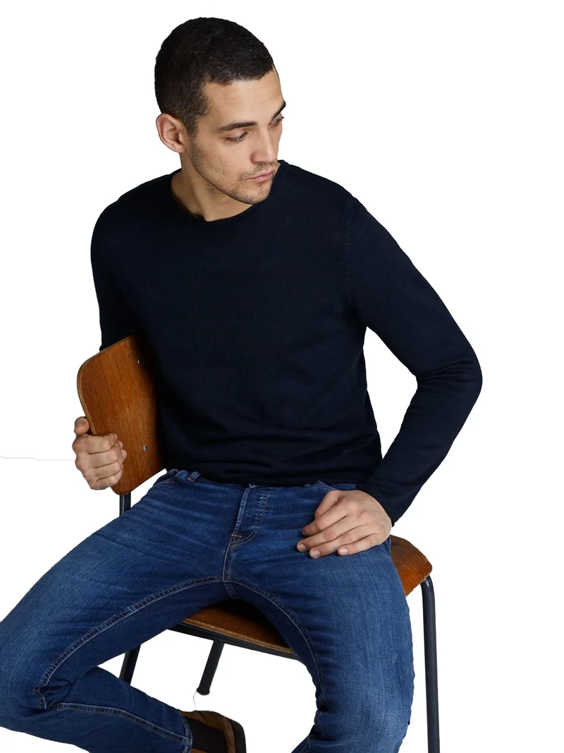 Pullover In Misto Lino Uomo Premium