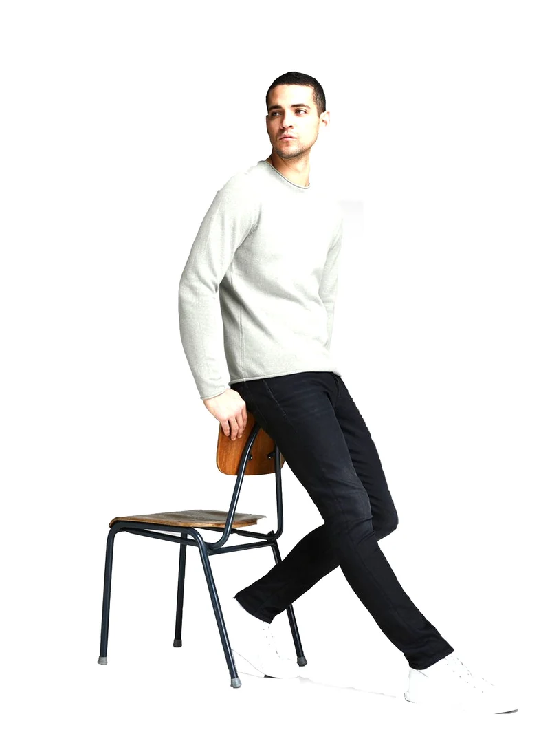 Pullover In Misto Lino Uomo Premium