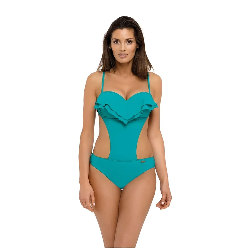maillot bain pièce cubain découpes latérales soutien rehaussement extensible italien Marko volant bretelles détachables polyamide elasthanne maintien silhouette glamour