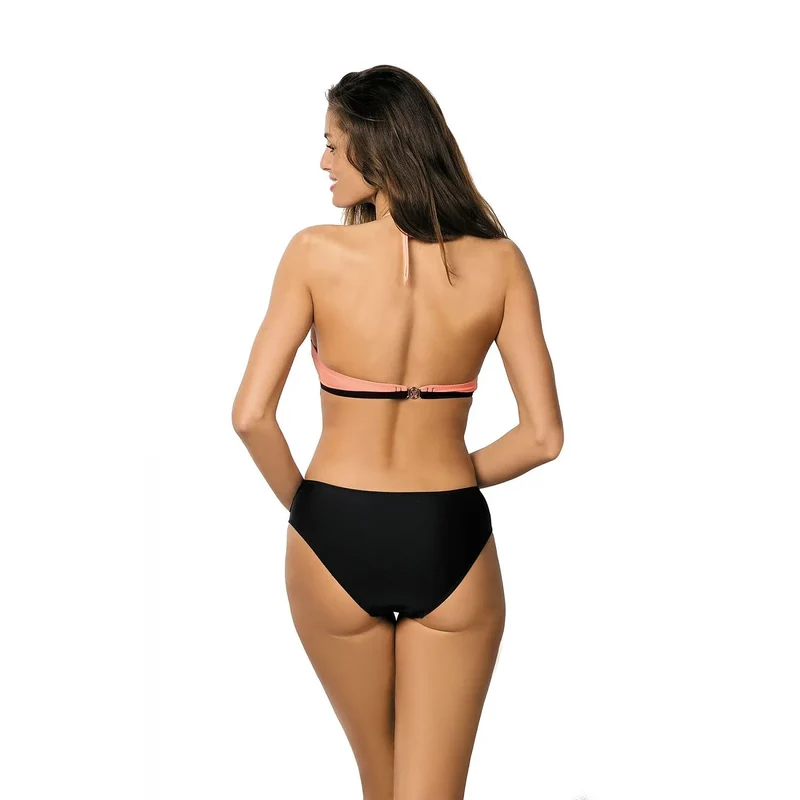 Maillot bain monokini pièce sculptant gainant cache ventre bonnets rembourrés armatures latérales maintien poitrine dos nu noir